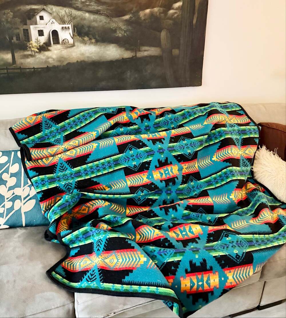 Vintage 1970-80’s Pendleton Beaver State Chief Joseph Wool Trade Blanket 58x72”